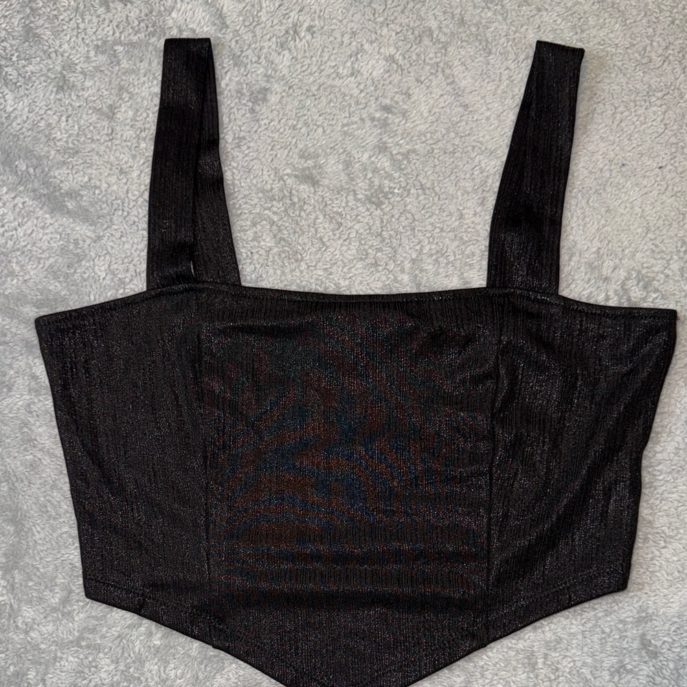 Forever 21 Black Textured Sleeveless Top